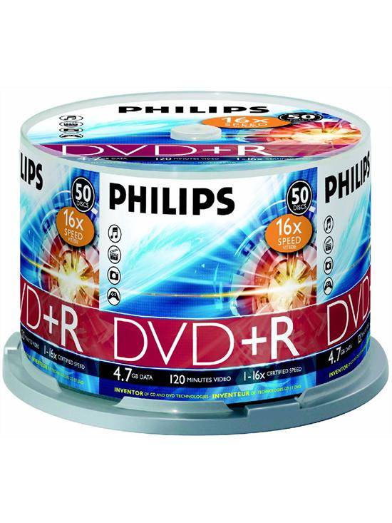 PHILIPS DVD+R 16X 120 Dk. 4.7 GB 50'LİK PAKET